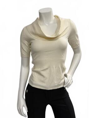 WHBM Ivory Cowl Neck Knit Top XS White House Black Market